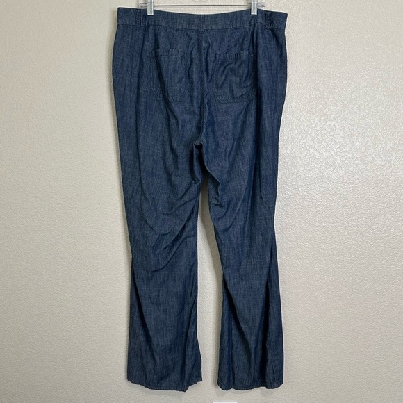 Lane Bryant Women's 100% Cotton Chambray Wide Leg Trouser Pants, Size 18 - Picture 6 of 11